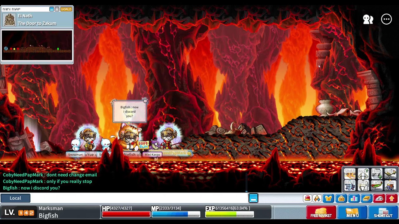 Maplestory Artale (Global) Lv. 142 Marksman Zakum runs with Coby and wild party