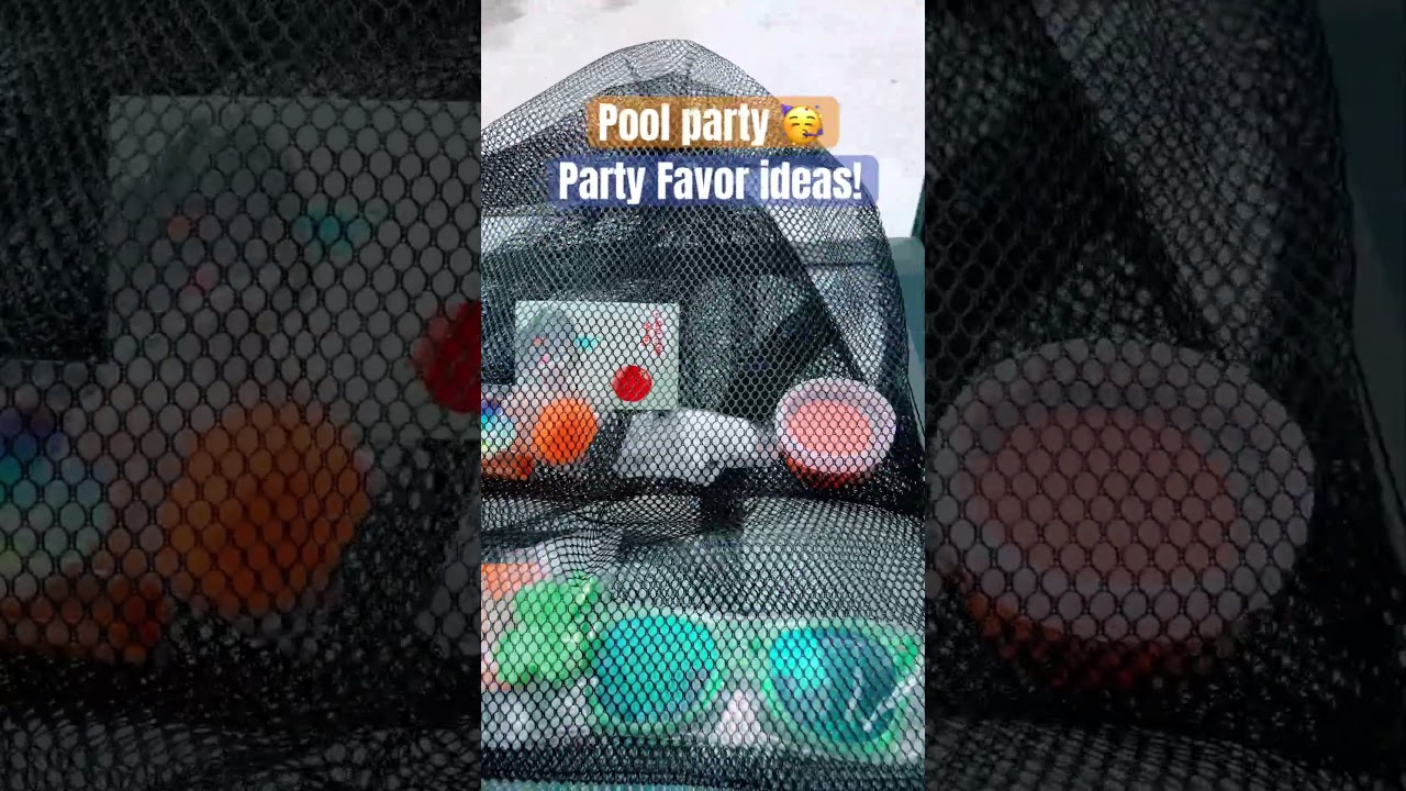 Sunglasses, squishy toys, play dough, pool toys, mesh bag for wet swimsuits&towels 