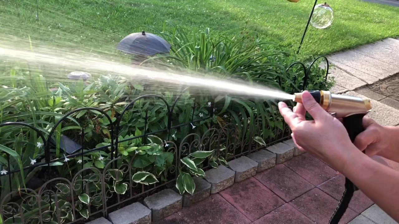 Crenova Heavy Duty Garden Hose Nozzle HN-03 - How to water plants with adjustable nozzle!