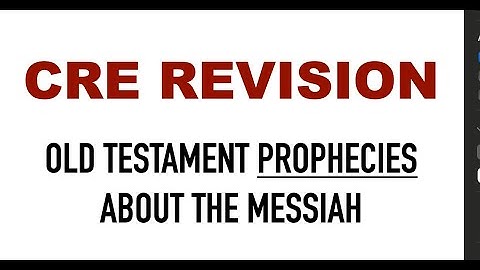 old testament prophecy about the messiah | old testament prophecies about the messiah