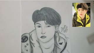 Drawing Suga ll Min Yoongi ll Bts ll Pencil Sketch ll Easy ll Phoenix Art Lover