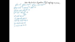 Euler’s equation different roots example 1