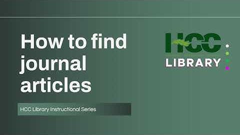 How to find articles in the HCC library