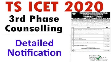TSICET 2020 SPECIAL ROUND NOTIFICATION ts icet 2020 THIRD PHASE