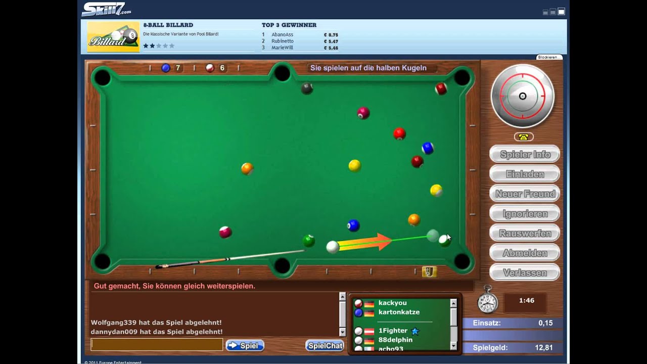 Kostenlos billard spielen