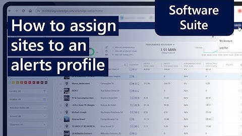 How to assign sites to an alerts profile | International