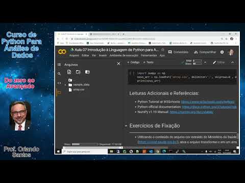 Aula 09 - 11 - Numpy - Exportação e Importação de Arrays e Matrizes para Arquivos