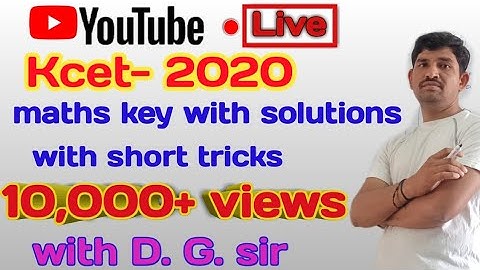 Karnataka cet 2020 mathematics paper key || paper analysis with full solutions || kcet maths 2020