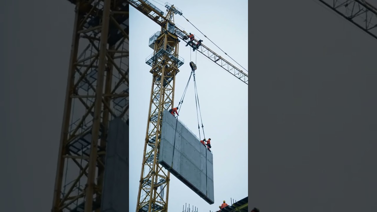Insane Crane Precision: Skyscraper Build Moment! 🏗️