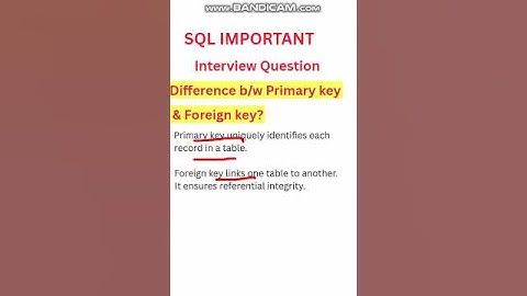 Difference b/w primary key & foreign key #dbms #interviewquestions #sql #sqlforbeginners #sqltips