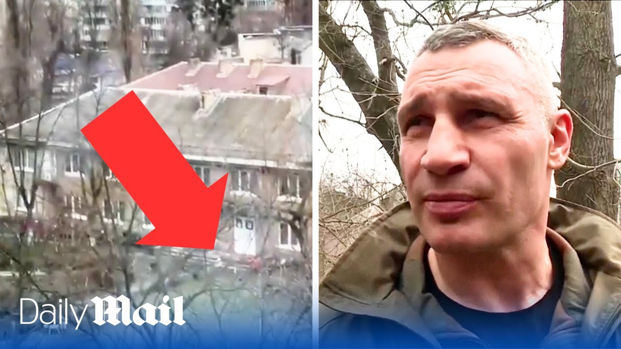 Vitali Klitschko visit Kyiv after Russian missile strikes forced children to run for shelter