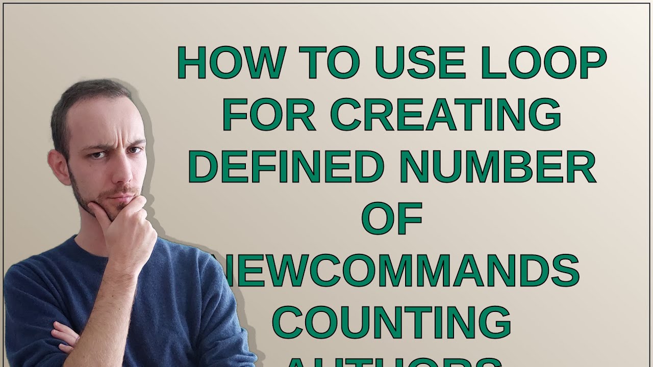 Tex: How to use loop for creating defined number of newcommands ...