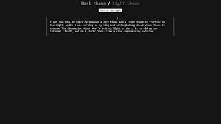 Dark theme & Light theme using JS (Turn on/off the light)