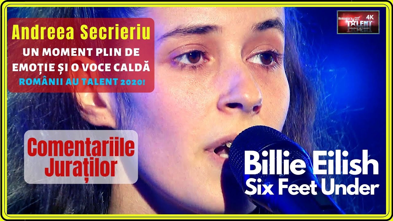 Watch BILLIE EILISH 'Six Feet Under | Andreea Secrieriu un moment plin de emoţie la Românii au Talent! 4K on YouTube Watch BILLIE EILISH 'Six Feet Under | Andreea Secrieriu un moment plin de emoţie la Românii au Talent! 4K on YouTube