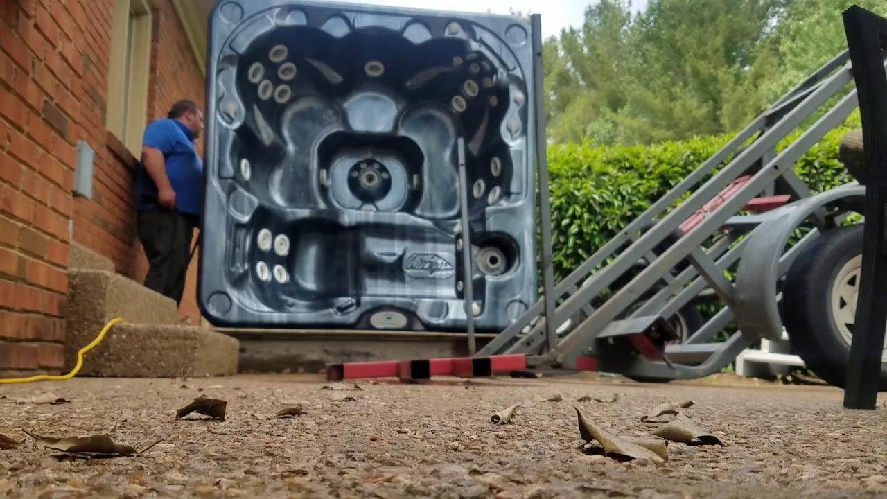 Hot Tub Move Moving 7' 800 lbs. Cal Spa by Myself With DIY How To Tips