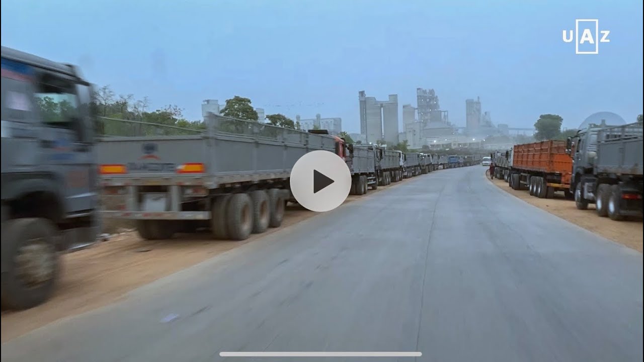 The Long Queue Of Trucks At The Dangote’s Obajana Cement Plant In Kogi State, Nigeria