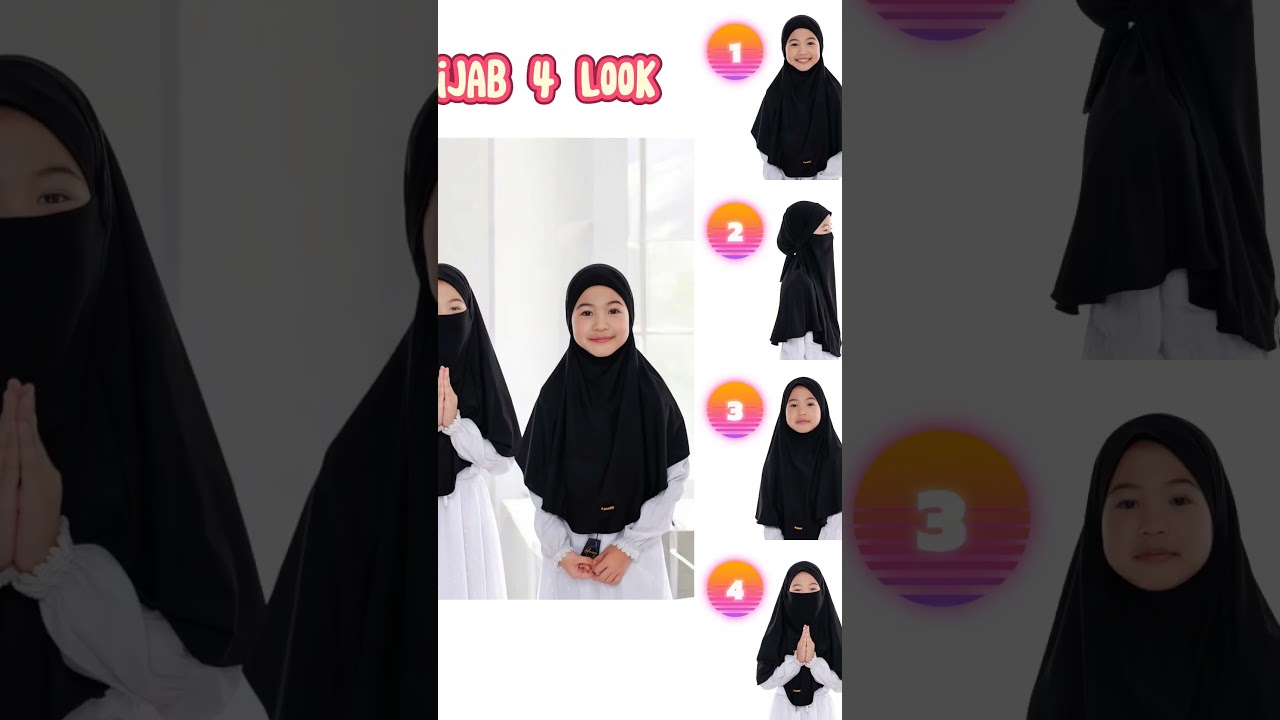 1 Hijab 4 look. French Khimar Anak Cadar/masker. Order cek deskripsi. 