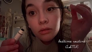 Slow night skincare routine ASMR | Hand movements, mouth sounds, lid sounds, tapping… 💤🧴🤍
