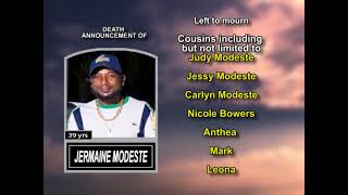 Jermaine Modeste ~ Long Obituary