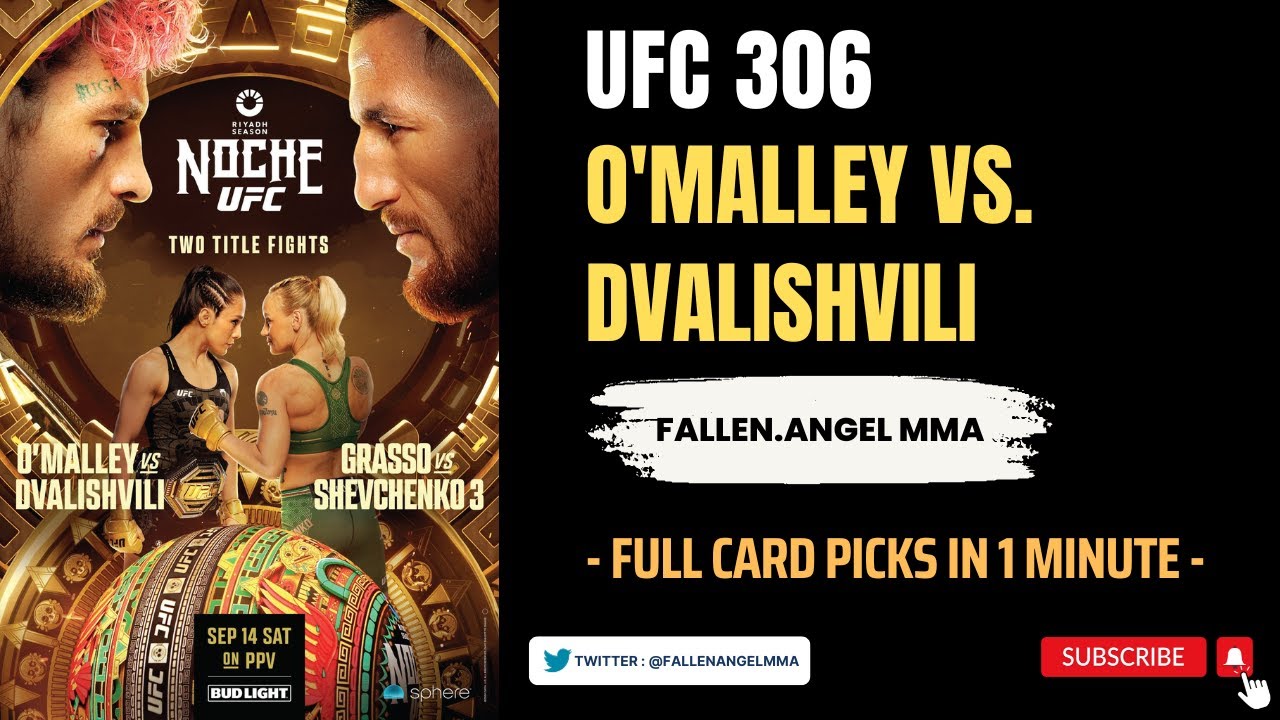 UFC 306: O'Malley vs. Dvalishvili | Full Card Fight Picks in 1 Minute