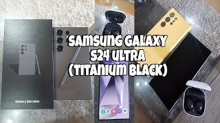512GB Samsung Galaxy S24 ULTRA Titanium BLACK with FREE GALAXY BUDS2 and SILICONE CASE!
