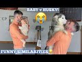 The Funny Similarities Between My Husky &amp; Baby!!😂. [CUTEST VIDEO EVER!!!]