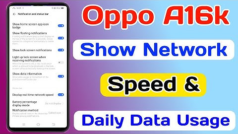 Oppo A16k Network Speed Setting || How To Show Daily Data Usage On Oppo A16k || Technical Azamgarh