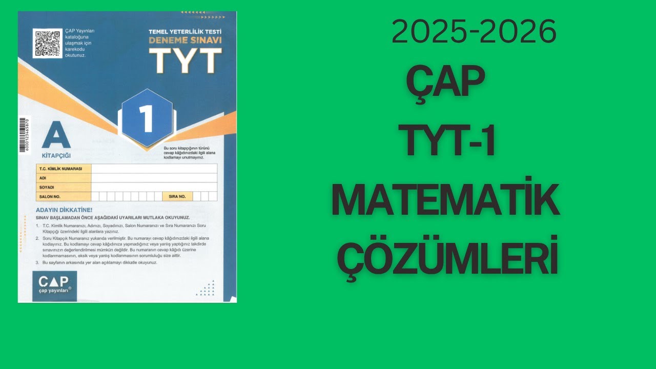 ÇAP TYT 1 MATEMATİK ÇÖZÜMLERİ 2025 2026 1-30 SORU ARASI