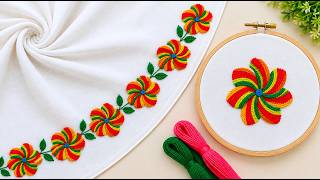 Very Wow Flower Embroidery !!! New Twist Chain Stitch Hand Embroidery, Sewing Hacks