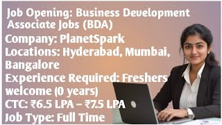 Business development associate jobs|freshers jobs in Hyderabad Apply link in below