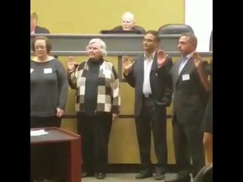 Taking the Oath of Office for the Coppell Public Library Board