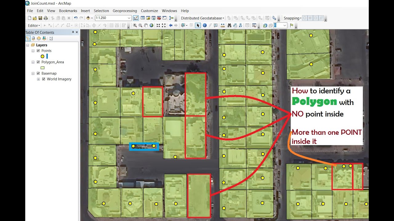 Esri ArcMap Points fall inside a Polygon or not [Spatial Join] - YouTube