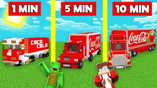 COCA COLA TRUCK Build Battle In Minecraft - NOOB VS PRO CHALLENGE - Maizen Mizen Mazien Parody