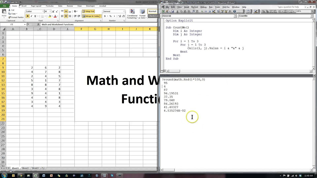 vba math functions