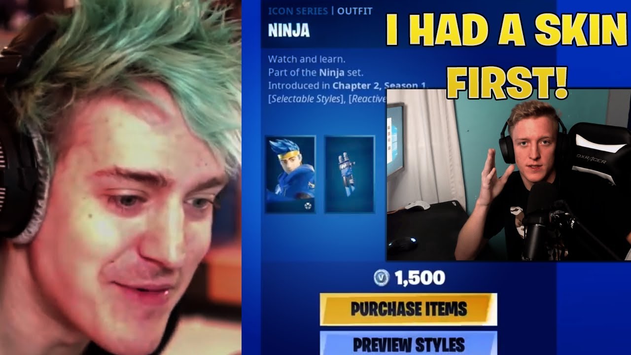 TFUE AND STREAMERS REACTS TO NINJA SKIN - Fortnite Funny Moments #7
