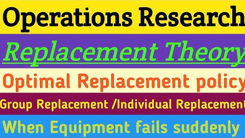 Group Replacement /Individual Replacement /Replacement Problem (part-4) When item fails suddenly.