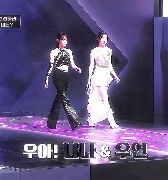 nana and wooyeon model walk introduction in queendom puzzle #wooah