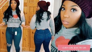 Curvy Girl Topshop Jean Try On Haul Jaime vs Joni | Curly Monroe