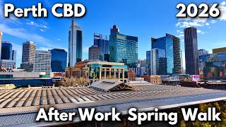 Perth CBD After Work Walk 2026 — William Street, Yagan Square and AGWA Rooftop (4K)