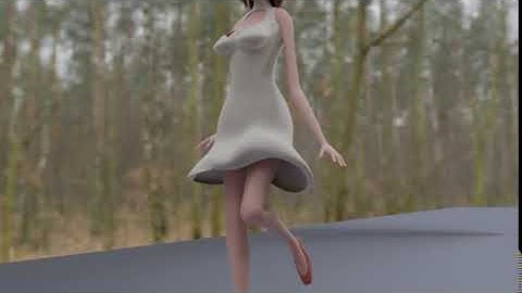 Girl Cat Walk - The Test Animation of Blender Rigify Walk Cycle