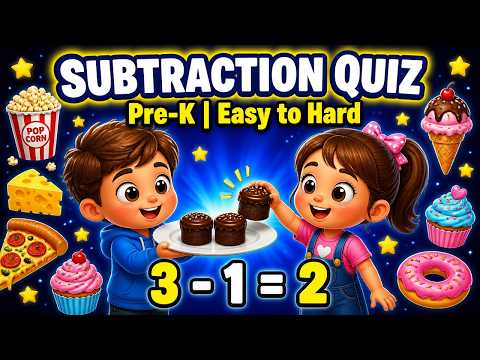 Subtraction Quiz for Kids | Easy to Hard | Pre-K Math Practice