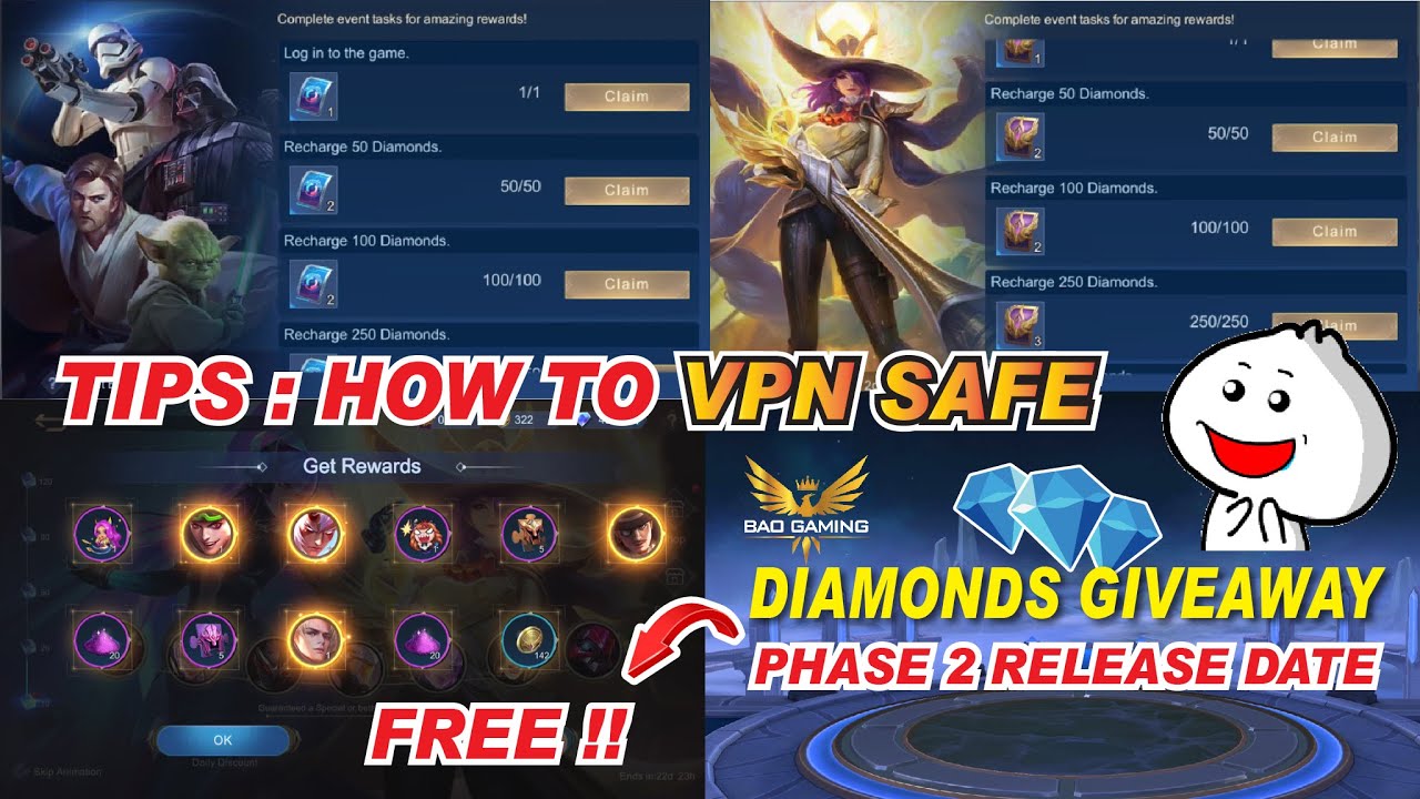 HOW TO USE VPN Star Wars Event | Diamond Giveaway Phase 2 Release Date | 100% Safe MLBB 2022