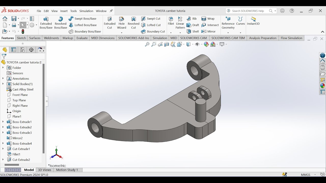 Toyota Hilux Camber Modeling in SOLIDWORKS | Suspension Geometry Tutorial