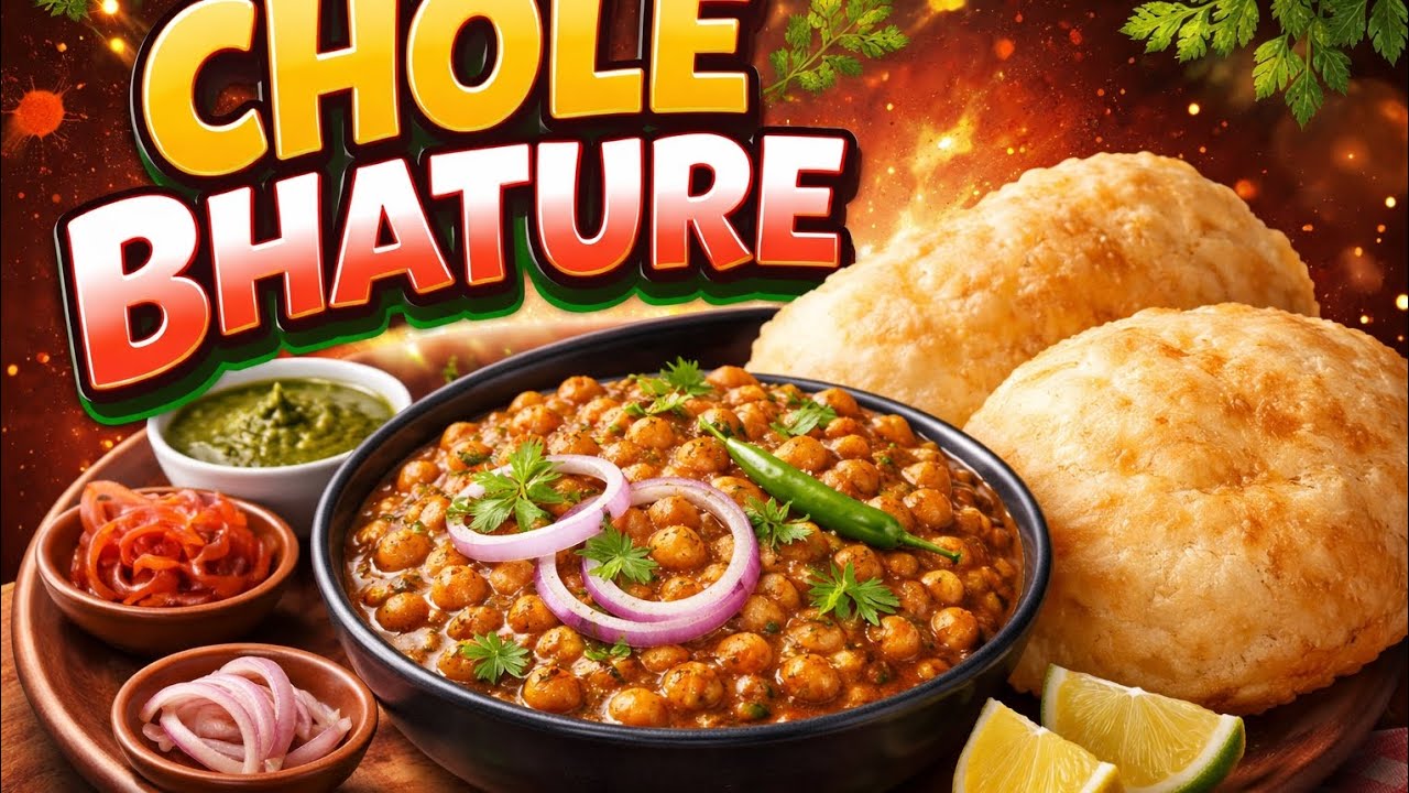 Street style chole bhature