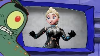 Plankton Watching Elsa Frozen - Venom Transformation