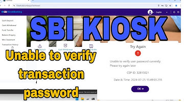 unable to verify transaction password sbi kiosk banking new portal big problem