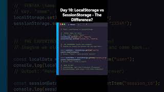 Day 10: LocalStorage vs SessionStorage - The Difference? #coding #interview #frontend #code #shorts