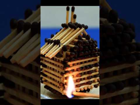 Diy rumah korek api #diy #experiment #top