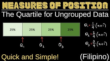 The Quartile for Ungrouped Data | Measures of Position | Quartiles | Statistics | Filipino