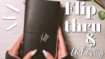 Midori Travelers Notebook Unboxing & Flip Through| For Creative Writing | Black travelers notebook